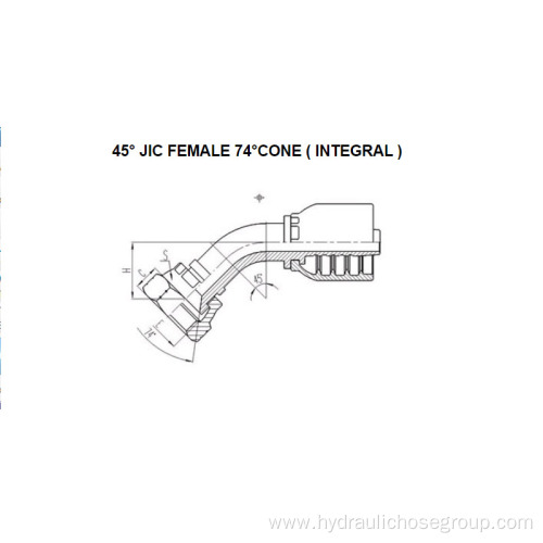 Integral 45° JIC Female 74°Cone 26741F